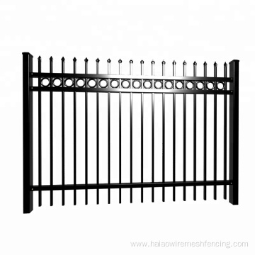 Ornamental welded iron tubular steel picket fence